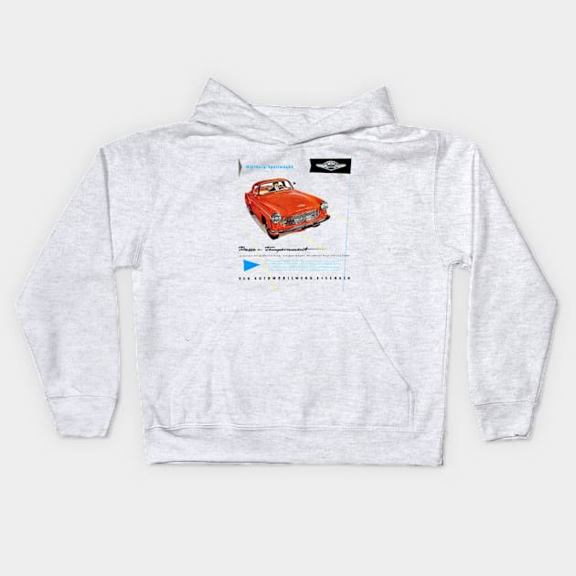 WARTBURG SPORTWAGEN - advert Kids Hoodie by Throwback Motors